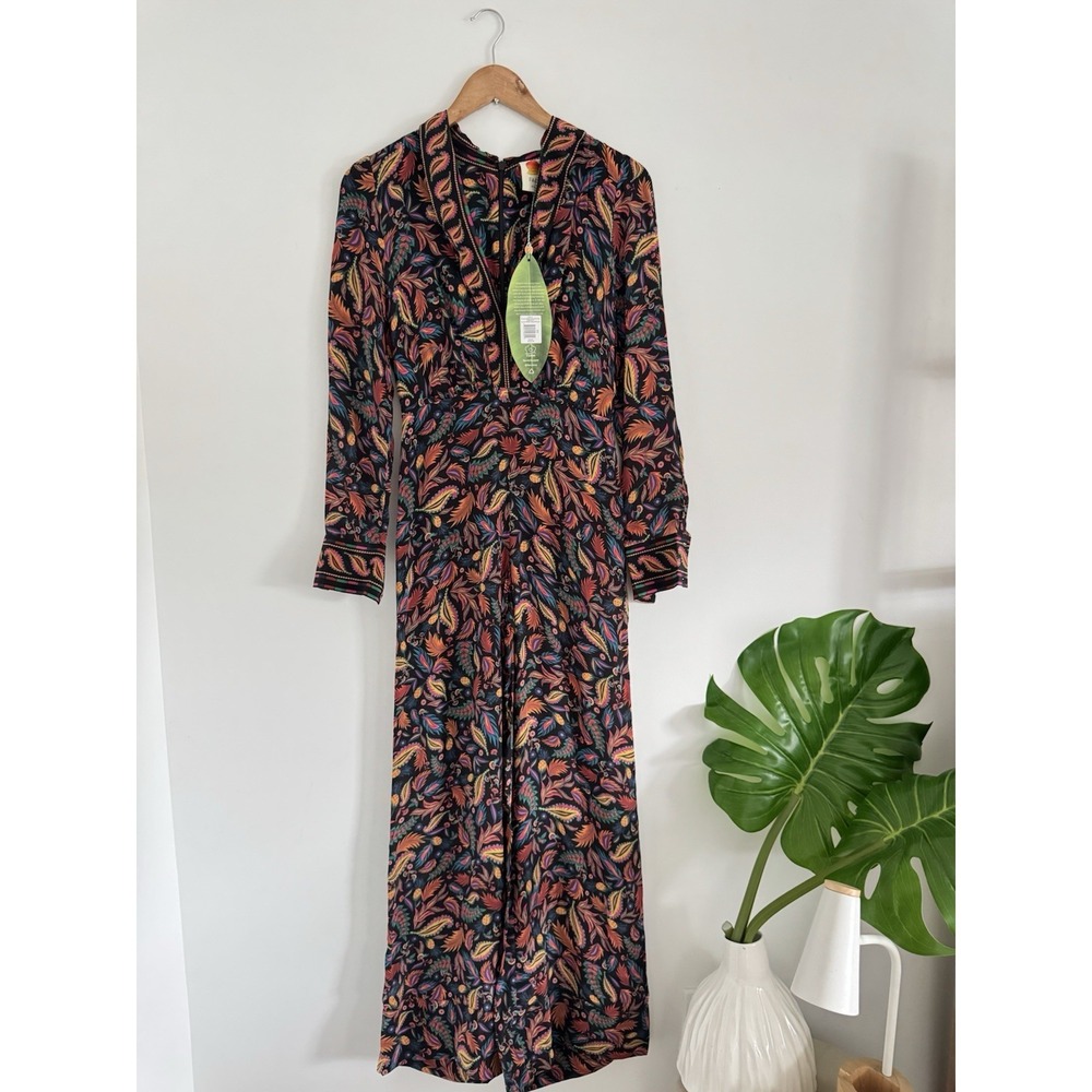 Farm Rio Black Mini Pineapples Jumpsuit Sleeved XS
